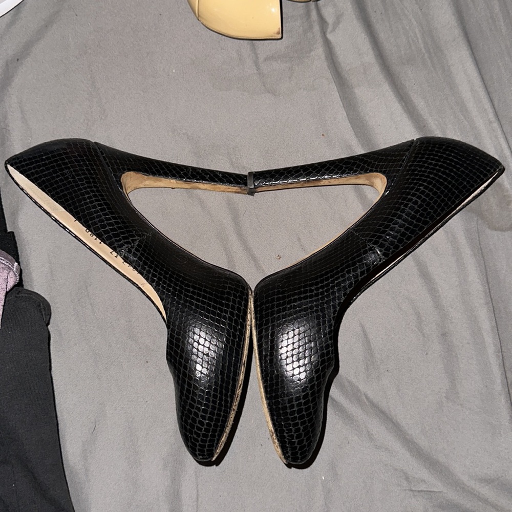 Giuseppe Zanotti Python Pattern Black High Heels - image 3